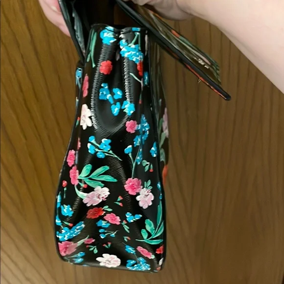 KATE SPADE UEC Black Floral Women's Crossbody Bag Hummingbird Red Green Blue - Picture 7 of 10